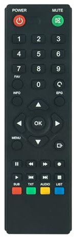 AULCMEET Replacement Remote Control Compatible with Macwick Smart Digital Satellite TV-Box Receiver DVB-T2 Decoder 1080P H265 HEVC PVR DVB Receiver Box