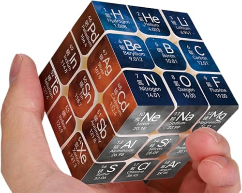 Speed Cube Magique, Stickerless Cube Magique 3x3, Tableau Périodique Chimique Cube de Vitesse, Speedcube Periodic Puzzle 3x3, Outil Educatif, Jeu de Puzzle pour Enfants Adultes