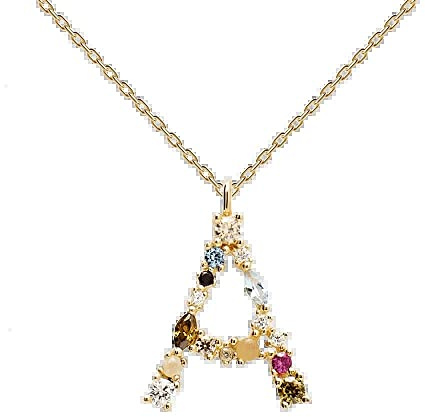 Silverhalsband för damer, S925 Sterling Silver Namn Halsband Personlig Initial Bokstav Färgad Zirkon Snygg Trendig Choker Delikat Kedja Presentsmycken for hennes tjejer Kupp