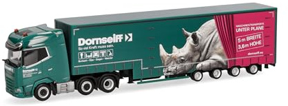 Herpa Truck model DAF XG+ volume semitrailer Dornseiff, miniature scale 1:87, collectible, Made in Germany, plastic