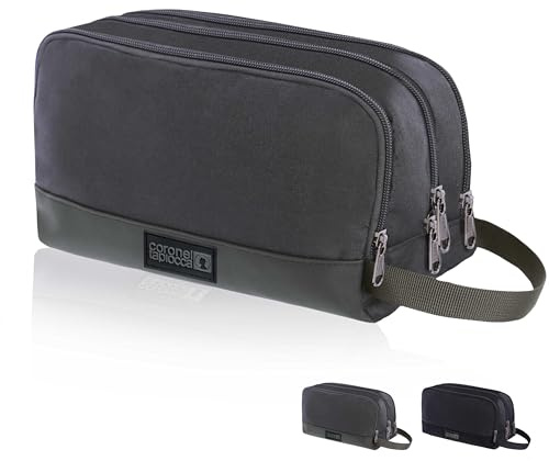 Coronel Tapiocca - Neceser Viaje para Hombre | Bolsa de Aseo compacta con 3 Compartimentos, Ideal para Viaje, Trabajo, Deporte o Vacaciones