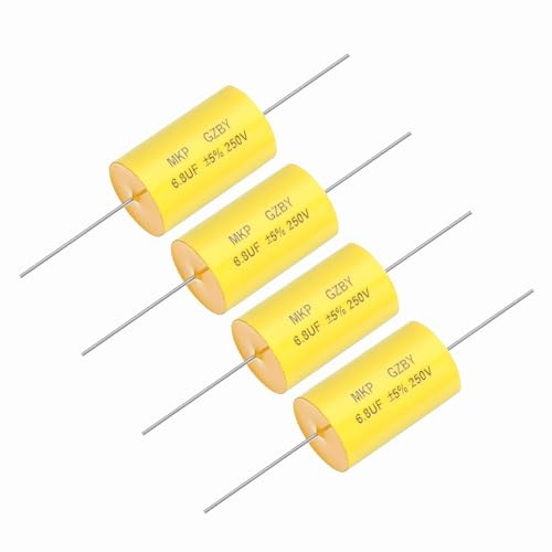 QUARKZMAN 4Pcs Capacitor Divisor De Frecuencia 6.8uf 250V Axial Para Altavoz Audio Capacitor MKP De Película