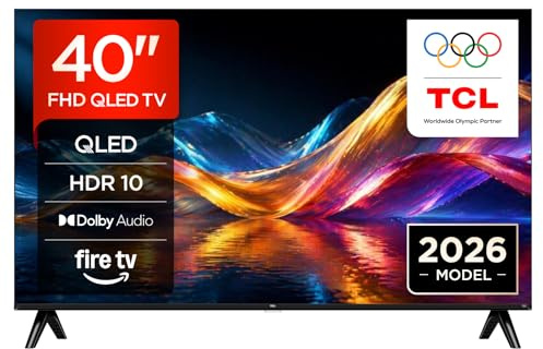 TCL 40V5D – 40” Full HD, QLED, HDR, Direct LED, Fire TV, Press & ask Alexa, AirPlay 2, Metallic Bezel-less Design