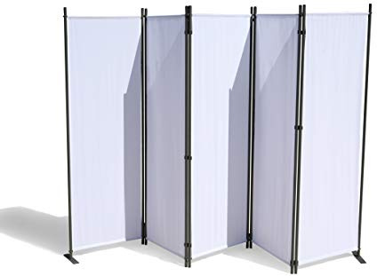 GRASEKAMP Qualität seit 1972 Biombo de 5 Piezas, 268 x 167 cm, Color Blanco