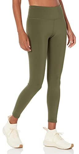 Amazon Essentials Legging pour femme – Legging sculpté actif pour femme, taille moyenne, longueur complète, athlétisme et entraînement (disponible en grande taille), olive, taille L