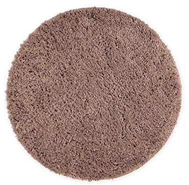 WohnDirect Badezimmerteppich Rund Ø 56 cm Braun – Badematte Rund Flauschig & rutschfest, Kleiner Badvorleger Saugstark, Waschbar, für Gäste-Bad & Fußbodenheizung