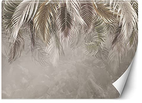 Feeby Fototapet Dimma Moln Skugga 300x210 cm Grått Modern Fleece Vägg Tapet Spa Restaurant Hotel Kontor Kök Hall Sovrum Vardagsrum Exotiska Blad Textur