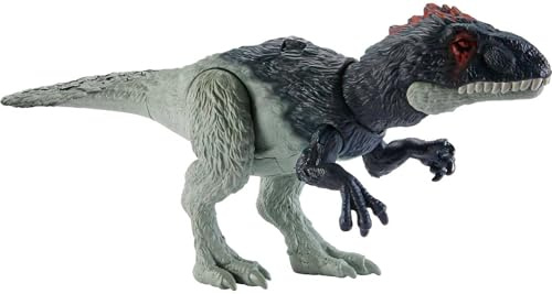 Mattel Jurassic World - Ruggito Selvaggio, Eocarcaria, con suoni e mossa d'attacco, dimensioni medie, snodato con gioco digitale, Giocattolo per Bambini 4+ Anni, HLP17