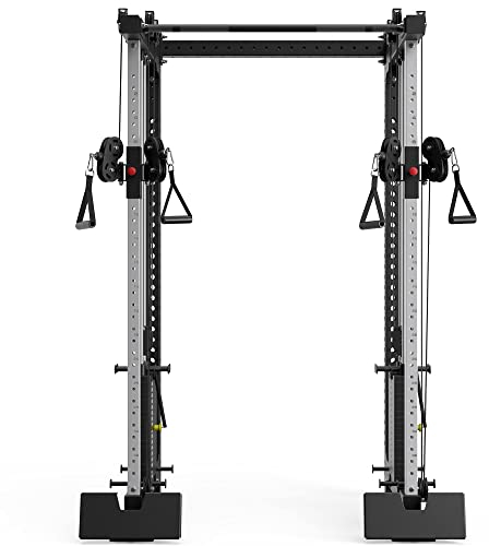 ATLETICA R8-Nitro Cable Rack | Stand-Alone | Mit Double Stack | 2x90 kg | 157x120 cm Grundfläche inkl. beider Fußstützen | 339 kg schwer | Pull-Up Bar