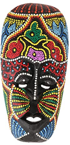 LOVIVER Máscaras de Pared Máscara Africana Decoración para Colgar en la Pared Madera Maciza Máscara Africana Colorida Máscara Especial Africana para, 10x20CM
