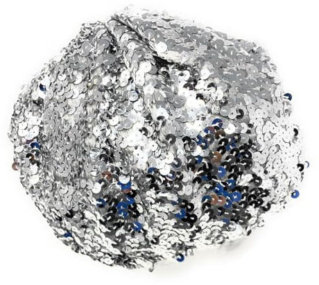 Cadoline Diamètre élastique du Chapeau 23cm de Chapeau d'aileron de Polyester de Paillettes des Femmes argentées