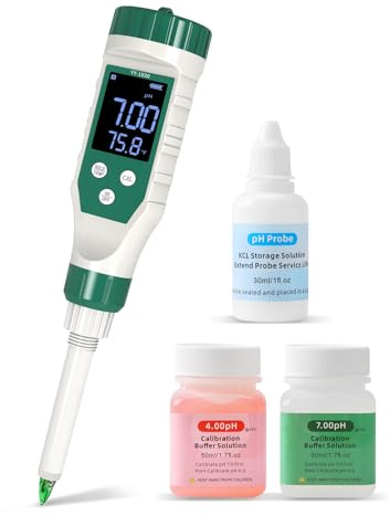 Yewhick Digital pH Meter for Food, Food pH Tester with High Accuracy pH Probe for Sourdough and Bread, Food pH Meter for Canning, Meat, Cheese, Solid Samples and Water, 0.01 Resolution