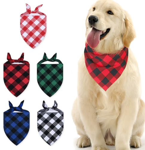 KXUSW Halstuch Hund, Hundehalstuch Kleine Hunde, Hunde Bandana Kopftücher Hundehalstuch Dreieckstuch 5 Stück