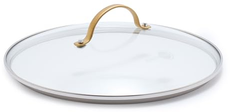 GreenPan 10 Tempered Glass Lid for Pots and Pans Cookware, Gold-Tone Handle with Matte Finish, Dishwasher and Oven Safe