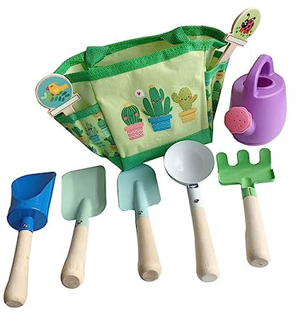 NAMOARLY Gartenwerkzeug Kinder Gartenset Für 5 Teiliges Set Mit Gießkanne Schaufel Rechen Und Zubehör Für Kreatives Im Garten Oder Beim Pool Ideales Lernspielzeug Für Draußen Und Im Urlaub