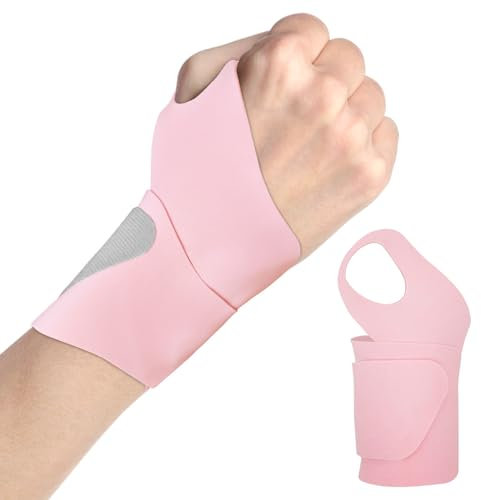 Mezeic Wrist Brace for TFCC Tear, Ultra Thin Adjustable Wrist Support Hand & Wrist Brace Compression Wrist Strap for Tendonitis Arthritis Pain Relief, Sport, Fitness - Pink