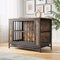 VECOCHO Dog Crate Furniture Heavy Duty Dog Cage for Large/Medium Dogs, Wooden Dog Kennel Indoor,Dog House with Removable Tray,Double Doors Pet Crate Side End Table, Chew-Resistant,Rustic Brown