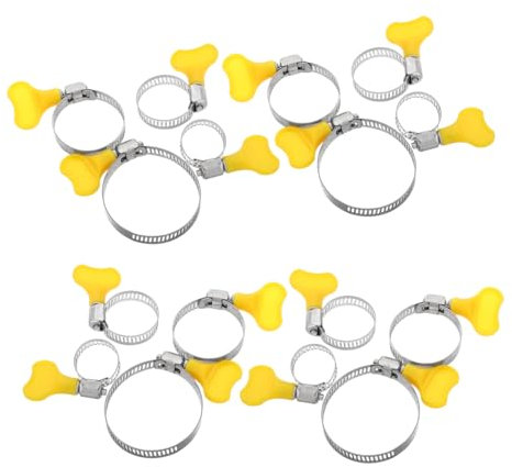 EXCEART 16 Teiliges Schlauchklemmen Sortiment Mit Edelstahlgriff Wasserrohr Reparaturklemme Schlauchklemme Mit Flügelschraube Schlauchleitung Fischtank Wasserrohrklemme