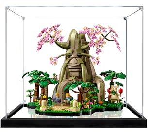 Acrylic Display Case for Leg-o 77092 The Legend of Zelda Deku Tree, Building Block Acrylic Showcase Display Box, Transparent Box (No Model) (Customizable background) (Mirror Base - 2mm)