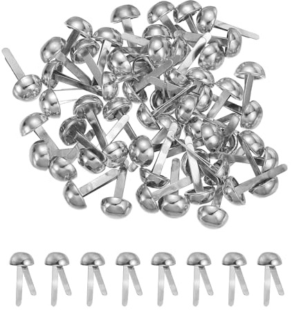 PATIKIL 120 Pcs Clavijas De Papel Brads 8 X 17 Mm Tonelada Plateada