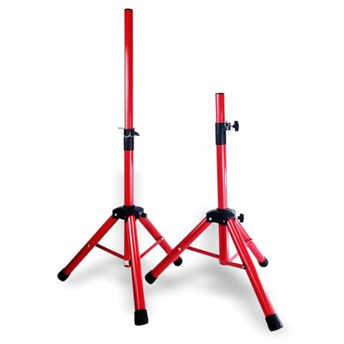 Extreme Sound - Coppia Stativi Treppiedi Supporti Cavalletti in Metallo - Stand per Casse Acustiche Diffusori Audio - Altezza Regolabile e Richiudibile - Asta telescopica universale da 35mm