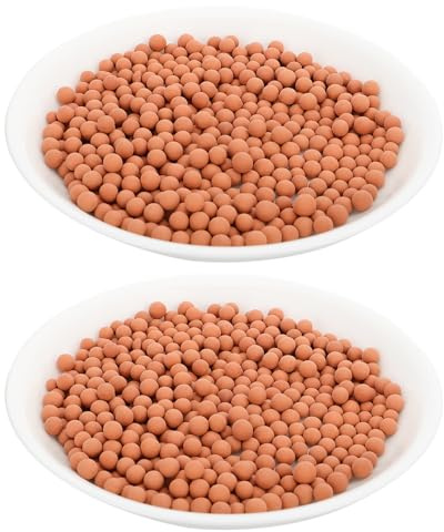 NUOBESTY Terreau en Céramique pour Fleurs en Céramsite Culture Hydroponique en Intérieur Et Extérieur Lot 2 Paquet 1000g Aération Optimale Racines Drainage pour Pots De Fleurs