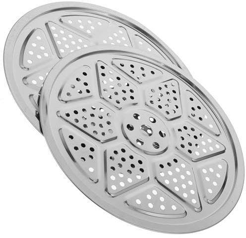 DEARMAMY 2 piezas Inserto Vaporera Acero Inoxidable Bandejas Redondas Perforadas para Cocción al Vapor Ollas y Soporte Resistente para Cocinar y Hornear Apto para Cocina Versátil