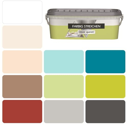 CHANTEMUR Wandfarbe gut bis hoch deckend farbig streichen Deckenfarbe Dispersionsfarbe innen, 2,5 Liter, grün Lime