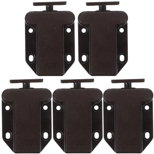 NUOBESTY Lot de 5 Loquets à Pousser pour Ouvrir Porte de Meuble en Abs Bords Arrondis, Système Automatique de Rebond et Résistance la Rouille, pour Tiroirs et Armoires de Chambre