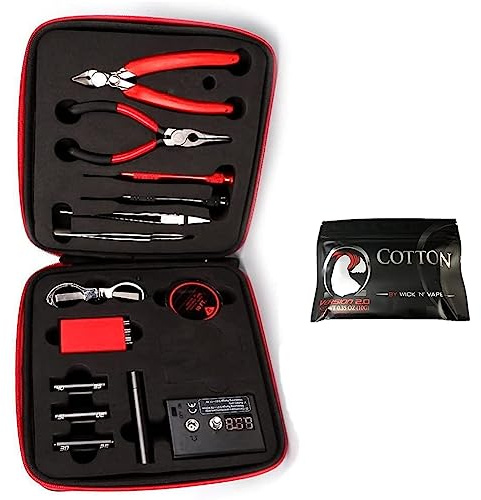 Jig coil DIY Tools Kit, kit de bobine de construction paquet complet, compteur d'Ohm, pinces en diagonale, ciseaux, tournevis, céramique, pincements de coude, fil de chauffage A1, coton gratuit