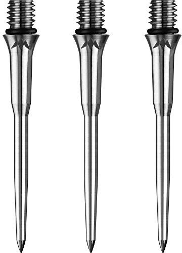 Puntos de conversión de Dardos Misión Titan Pro Titanium de 34 mm Que Convierte la Punta Suave en Acero, Plata Lisa.