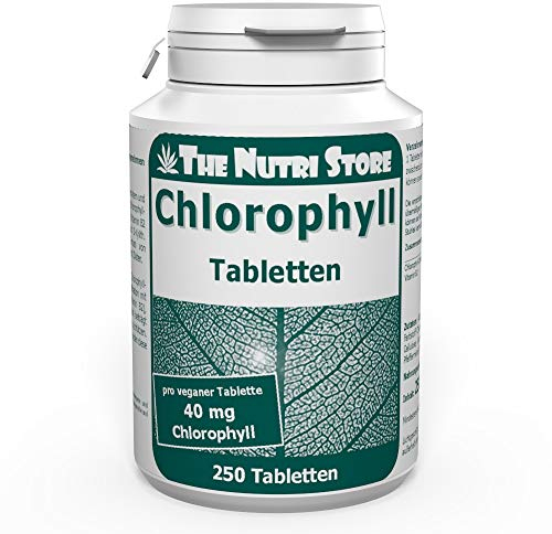 The Nutri Store Chlorophyll 40 mg vegane Tabletten 250 Stück für einen frischen Atem und einen angenehmen Körpergeruch