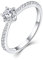 Starchenie Damen Ringe Sterling Silber 925 3A Zirkonia Verlobungsring für Damen,62