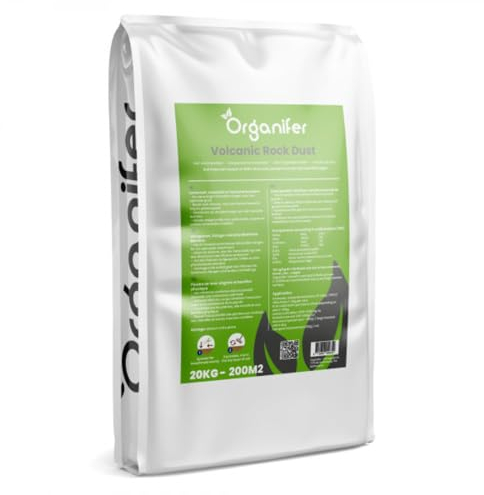 Poudre De Lave Volcanique Naturelle - 20 Kg - 200 M2 - Amendement Minéral À Base De Pierre Volcanique - Pour Jardin, Potager, Sols Et Plantes - Ph 7,6 - Mesuré Au Laser - Organifer