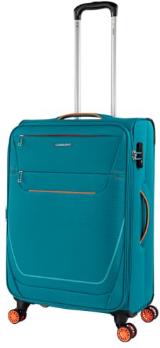 Jaslen - Maletas De Viaje - Maletas Medianas - Maleta De Viaje Blanda 4 Ruedas Grandes - Maleta Mediana Tela. Candado de combiacion, Turquesa