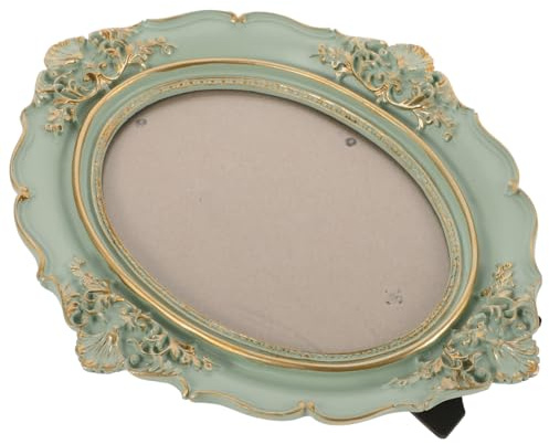 Ciieeo Vintage Picture Frame 9.65X7.87 Inch Retro Oval Antique Photo Frame European Style Wall Mounted and Tabletop Display for Home Decor and Office