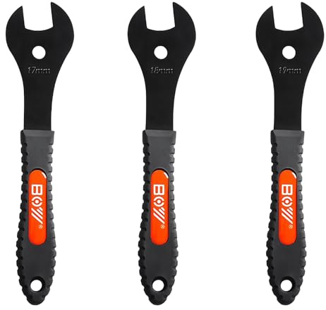KMRDND Cykelnyckel sats, svart och silver, 20 cm längd (New Boy Wrench 17–18–19 mm)