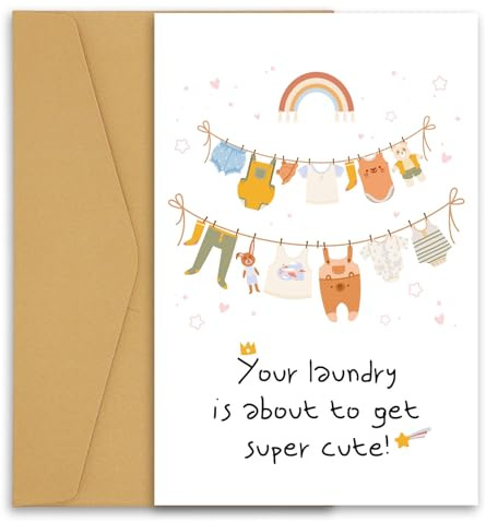 Tinoaly Biglietto per Baby Shower, Divertente Biglietto Auguri per Nascita Bambino Congratulazioni Mamma e Papà Regali per la Nascita Buono Regalo per Nascita per Neo Genitori (Stile 1)