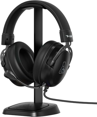 The G-Lab K-Stand Néon – Support Casque Gamer Universel pour Bureau | Porte Casque Gamer Stable avec Base Antidérapante | Accessoires Gaming et Cadeau Gaming : Idéal pour la durabilité du matériel.