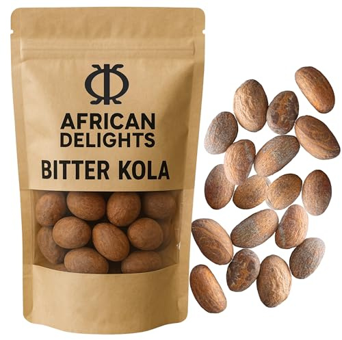 African Delights Bitter Kola Nuts|Whole Raw Garcinia Kola Seeds from Africa | Natural Traditional Food | Ideal for Chewing or Brewing as Herbal Tea | Pure and Naturally Dried | 12oz Pack