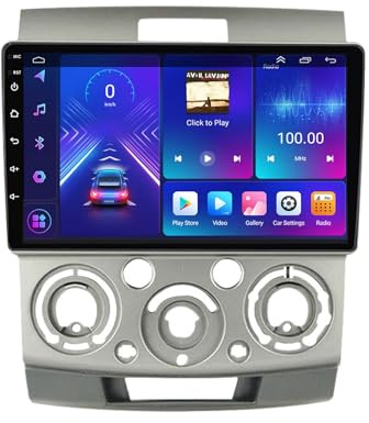 9 Pollici Android 14 Autoradio 2 Din per Ford Ranger Mazda BT50 2006-2011 con Carplay Android Auto Senza Fili Bluetooth Stereo Auto Vista Posteriore in Diretta,con Comandi al volante(B,P4 4G+WIFI 8Cor