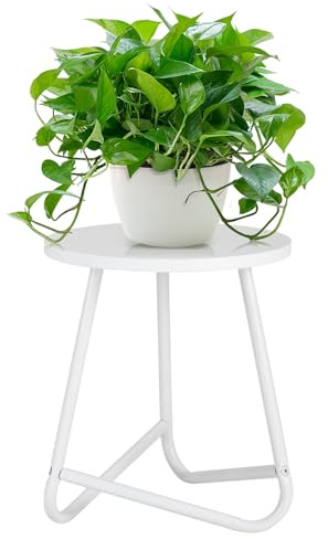 HDANI 35 cm Piccolo Supporto per Fiori,Mensola in Legno per Piante,Mensola Moderna per Piante da Interno per Soggiorno,Balcone e Ufficio,Bianco