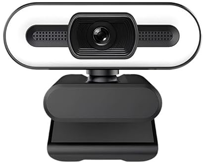 TIEOAXFT Cámara Web portátil Full HD 1080P 2K 4K for PC, cámara automática, transmisión en Vivo, Flexible con micrófono, luz(1080P)