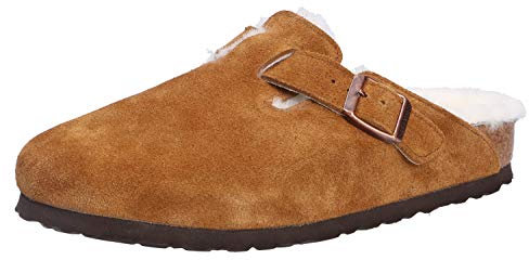 BIRKENSTOCK Classic Boston Lammfell 1001140, Clogs, Braun (Mink 491), 38 EU (5 UK)