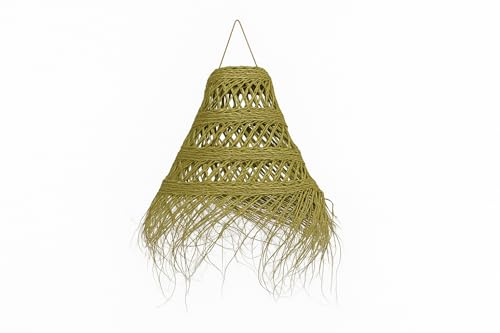 HERSIG - Tulipa Lampara Techo - Lampara de Techo de Esparto - Tulipas Lamparas - Lámpara Colgante Artesanal Estilo Rústico, Ideal para Decoración Boho en Salón, Comedor o Dormitorio - 40cm