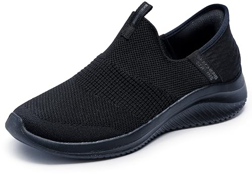 Skechers Donna Ultra Flex 3.0 Cozy Streak Slip-In ALLENATRICE, Black Knit/Trim, 41 EU