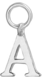 Sterling Silver A-Z Letter Alphabet Initial DIY Charm Pendant 10 x 8mm (A)