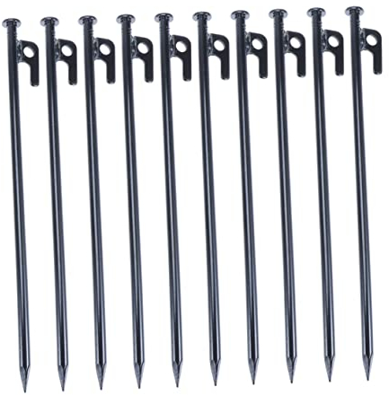 Sosoport 10 STK Heringe zeltmatte zeltstange Zeltsturm Zeltbefestigung zelten zubehör zeltgewichte Baldachin Stahlnägel Markisennägel für den Außenbereich draussen Erdnagel Nagel aus Stahl