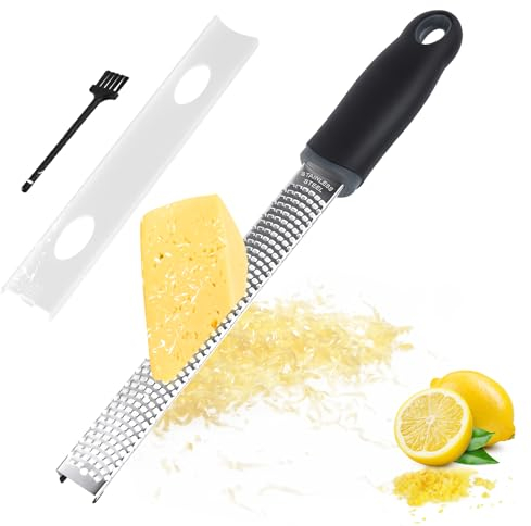 RISVOWO Grattugia Formaggio, Grattugia Manuale, Grattugia Limone in Acciaio Inox, Grattugia da cucina per Limone Scorza Parmigiano Agrumi Zenzero Cioccolato, Lavabile in lavastoviglie