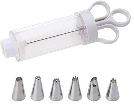 KANGQL Set siringa per decorazione dolci, con 5 ugelli per glassa, strumento per decorare torte, facile da usare, piccolo